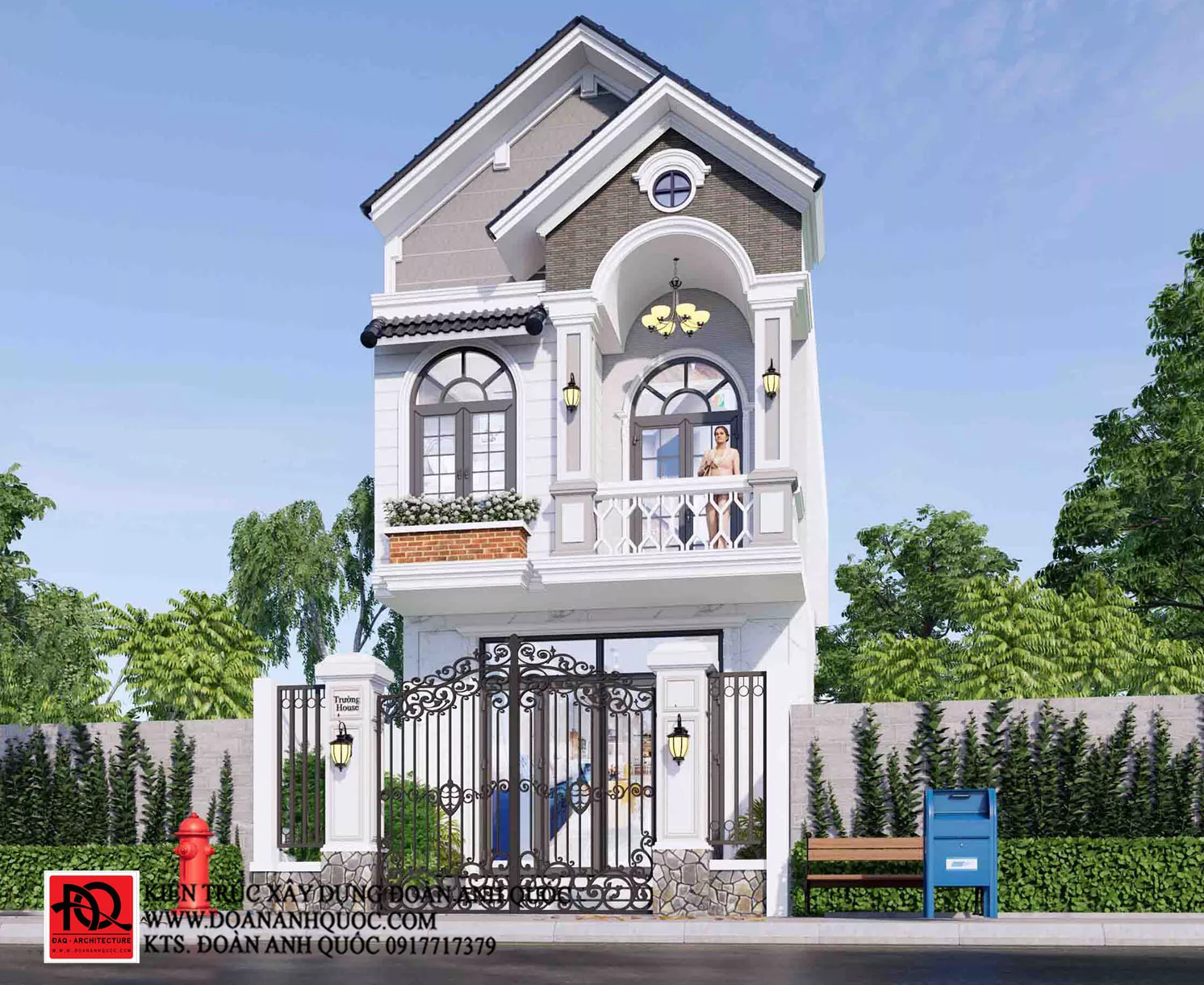 Xây nhà trọn gói Phan Thiết nhà phố đơn giản hiện đại 5x14m 800 triệu